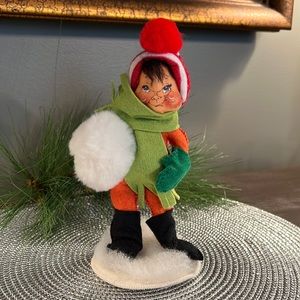 Vintage Annalee: Boy Playing in Snow w/ Snowball